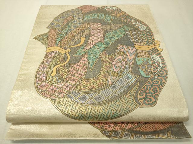 平和屋着物▼太鼓柄 らでん本袋帯 束ね熨斗吉祥文 金彩 正絹 逸品 CAAV8559vp