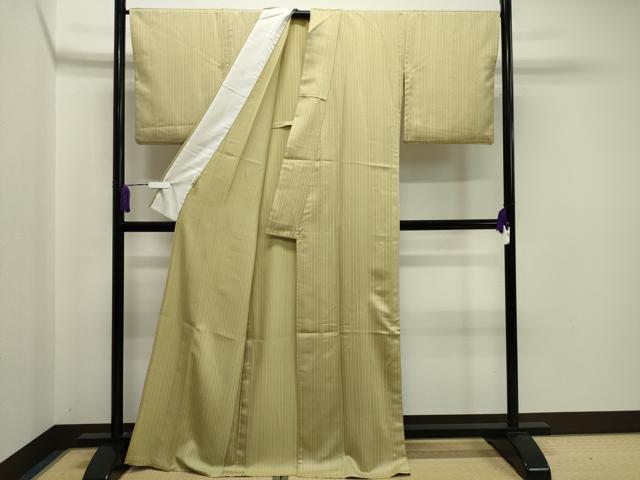 平和屋着物▽小紋 単衣 縞 洗える着物 CAAV8867gh