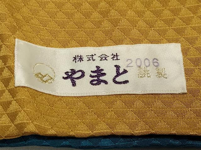 平和屋着物▽上質な色無地 単衣 鱗地紋 納戸色 やまと誂製 正絹 逸品 未使用 CAAV8869gh