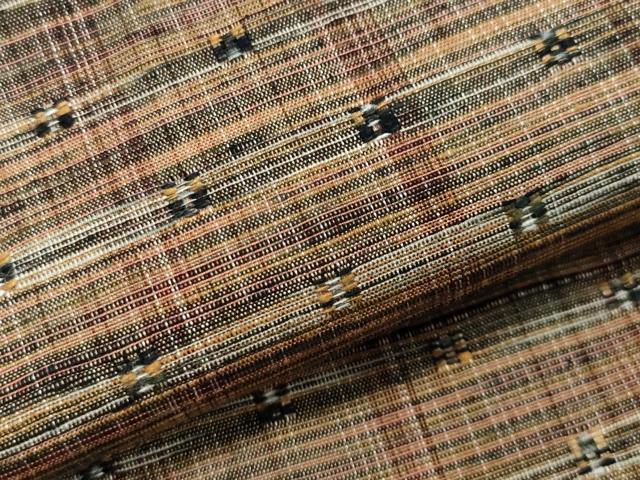 平和屋着物▽上質な紬 単衣 花織 霞文 正絹 逸品 CAAV8881gh