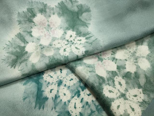 平和屋着物▽上質な小紋 単衣 舞花文 正絹 逸品 未使用 CAAV8883gh