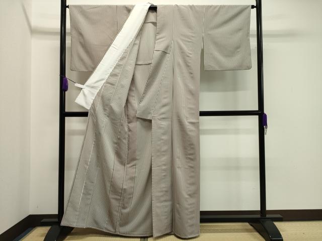 平和屋着物▽小紋 単衣 縞 洗える着物 CAAV8894gh