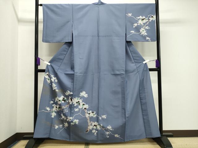 平和屋着物▽訪問着 単衣 枝桜文 金彩 洗える着物 CAAV8900gh