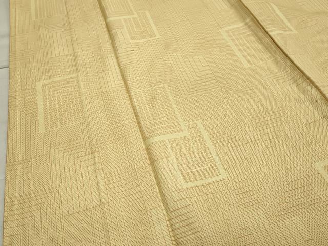平和屋着物▽上質な紬 単衣 色紙重ね吉祥文 正絹 逸品 CAAV8905gh