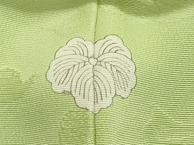 平和屋着物▽上質な色無地 単衣 更紗花唐草地紋 若菜色 正絹 逸品 未使用 CAAV8960gh