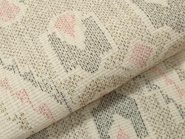 平和屋着物▽本塩沢 単衣 菱吉祥文 正絹 逸品 CAAV8982gh