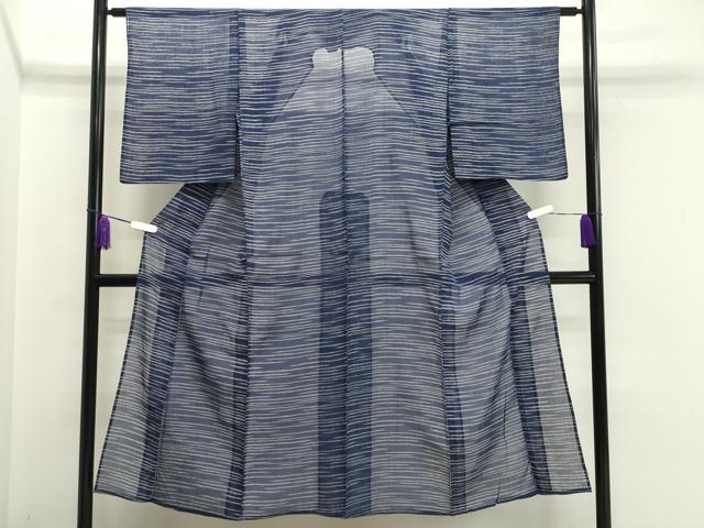 平和屋着物∴夏物 浴衣・小紋兼用 綿紅梅 横段文 逸品 CAAV9121gh