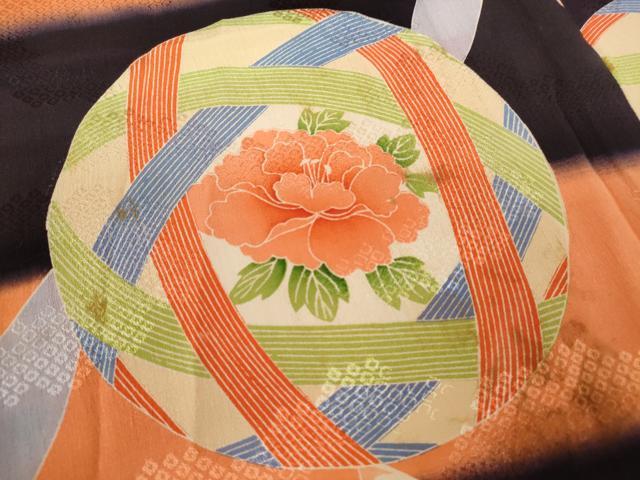 平和屋着物∵セミアンティーク 女の子 十三参り 子供 祝着 鞠草花文 逸品 CAAV9235ze