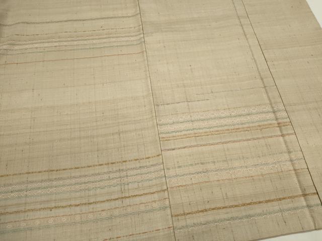 平和屋着物●訪問着 紬地 横段文 正絹 逸品 CAAV9342ez