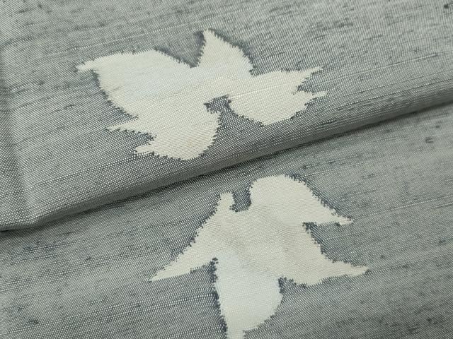 平和屋着物▽訪問着 単衣 紬地 舞葉文 正絹 逸品 CAAV9414ze