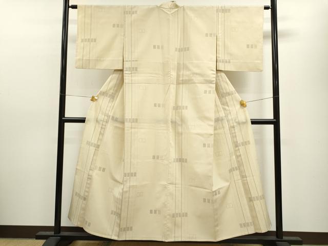 平和屋着物▽本塩沢 単衣 110亀甲 吉祥文 正絹 逸品 CAAV9420ze