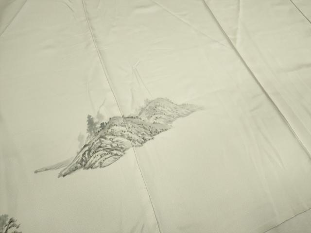 平和屋着物▽訪問着 単衣 刺繍 手描き 風景文 正絹 逸品 CAAV9421ze