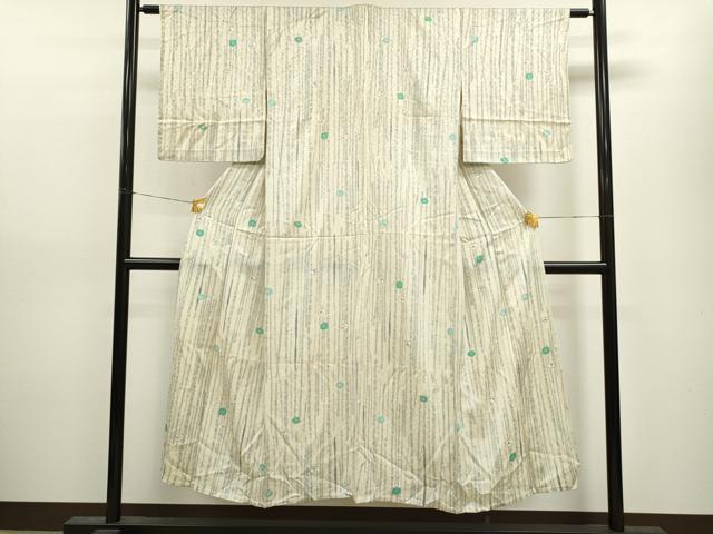 平和屋着物▽上質な小紋 単衣 舞花文 金彩 正絹 逸品 CAAV9422ze