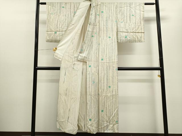 平和屋着物▽上質な小紋 単衣 舞花文 金彩 正絹 逸品 CAAV9422ze