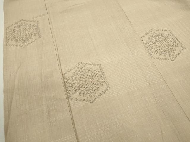 平和屋着物▽結城紬 単衣 80亀甲 亀甲文様 正絹 逸品 CAAV9428ze
