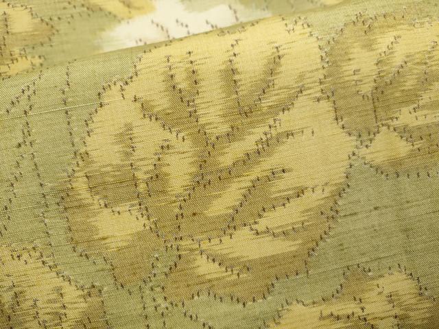 平和屋着物▽上質な紬 単衣 舞葉文 正絹 逸品 CAAV9443ze