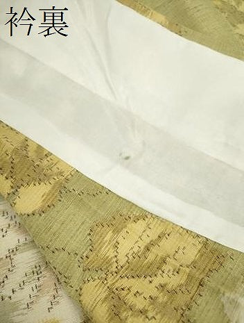 平和屋着物▽上質な紬 単衣 舞葉文 正絹 逸品 CAAV9443ze