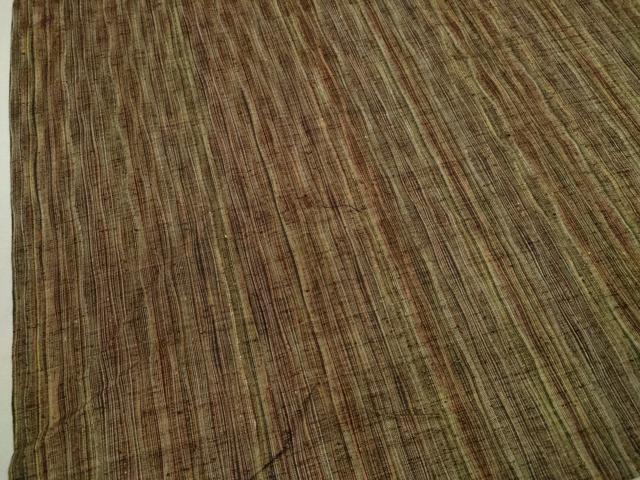 平和屋着物▽上質な紬 単衣 縞 正絹 逸品 CAAV9473ze