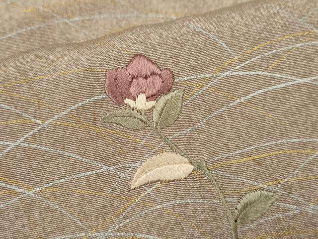 平和屋着物▽訪問着 単衣 刺繍 枝花文 暈し染め 金銀彩 伊勢丹扱い 正絹 逸品 CAAV9482ze