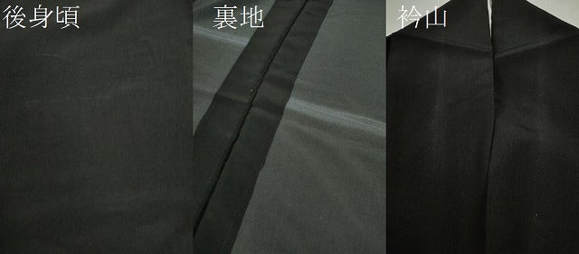 平和屋着物▽訪問着 単衣 格子柄 黒地 洗える着物 CAAV9483ze