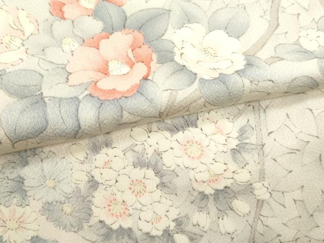 平和屋着物▽上質な小紋 単衣 枝花文 暈し染め 正絹 逸品 CAAV9500ze