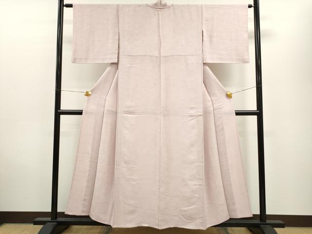 平和屋着物▽上質な色無地 単衣 松竹梅雲取り御所車花地紋 洗柿色 正絹 逸品 CAAV9509ze