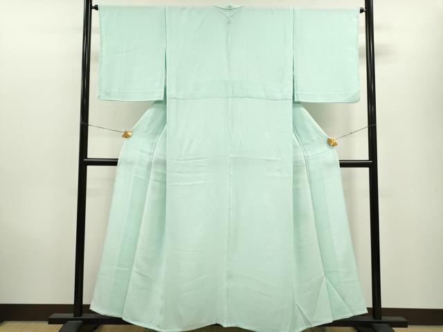 平和屋着物▽上質な色無地 単衣 伊と幸 裏葉柳色 正絹 逸品 CAAV9511ze