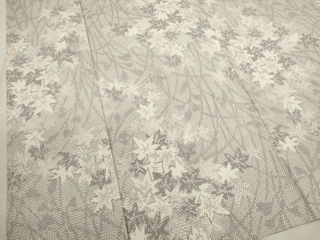 平和屋着物▽上質な紬 単衣 草木文 正絹 逸品 CAAV9513ze