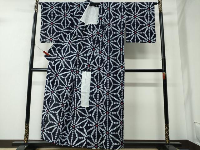 平和屋着物∴夏物 浴衣 有松鳴海絞り 麻の葉文様 綿 逸品 CAAW0828ng