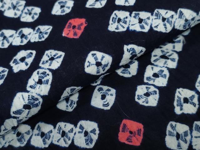 平和屋着物∴夏物 浴衣 有松鳴海絞り 麻の葉文様 綿 逸品 CAAW0828ng