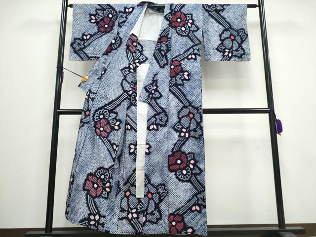 平和屋着物∴夏物 浴衣 有松鳴海絞り 舞花文 綿 逸品 CAAW0896ng