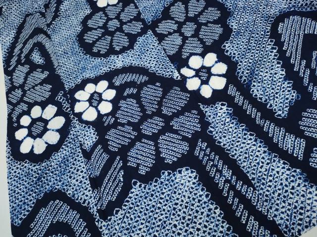 平和屋着物∴夏物 浴衣 有松鳴海絞り 流水舞花文 綿 逸品 CAAW0897ng