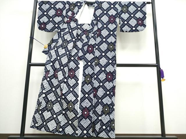 平和屋着物∴夏物 浴衣 有松鳴海絞り 天井花文 綿 逸品 CAAW0900ng