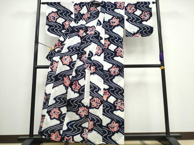 平和屋着物∴夏物 浴衣 有松鳴海絞り 竜田川 綿 逸品 CAAW0914ng