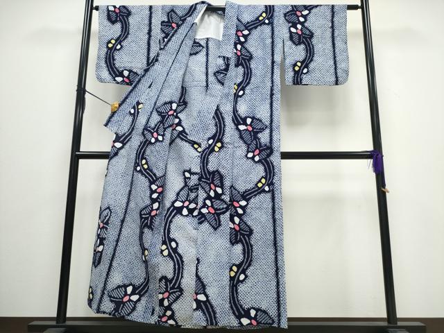 平和屋着物∴夏物 浴衣 有松鳴海絞り 流水舞蝶間道 綿 逸品 CAAW0924ng
