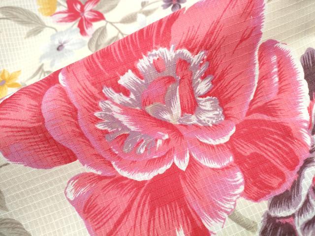平和屋着物∴夏物 浴衣 綿紅梅 牡丹 綿 逸品 未使用 CAAW0932ng