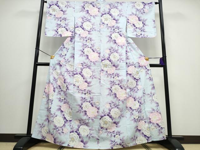 平和屋着物∴夏物 浴衣 枝牡丹 綿 逸品 CAAW0937ng