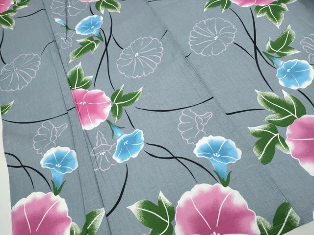 平和屋着物∴夏物 浴衣 朝顔 綿 逸品 CAAW0938ng