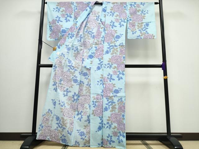 平和屋着物∴夏物 浴衣 薔薇 綿 逸品 CAAW0947ng