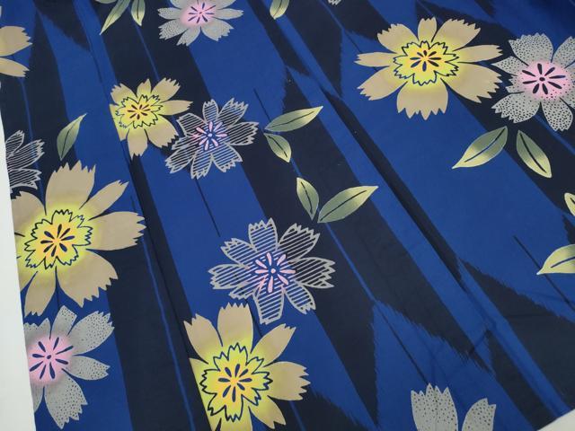 平和屋着物∴夏物 浴衣 舞花文 綿 逸品 CAAW0959ng
