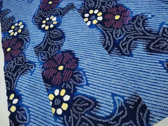 平和屋着物∴夏物 浴衣 有松鳴海絞り 菊唐草文 綿 逸品 CAAW0968ng