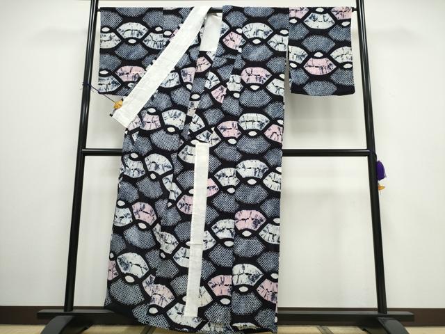 平和屋着物∴夏物 浴衣 有松鳴海絞り 地紙吉祥文 綿 逸品 CAAW0978ng