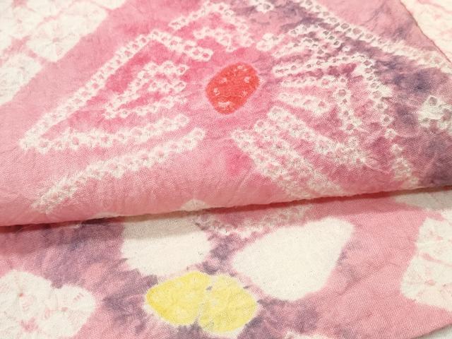 平和屋着物∴夏物 浴衣 有松鳴海絞り 舞蝶文 綿 逸品 CAAW0994ng