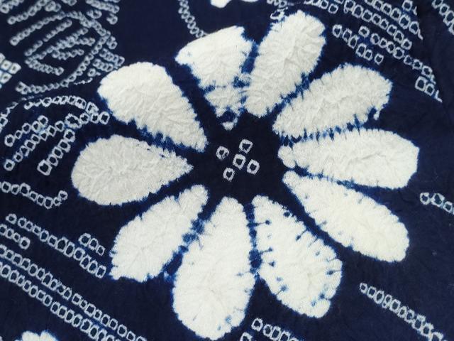 平和屋着物∴夏物 浴衣 有松鳴海絞り 流水舞菊文 綿 逸品 CAAW1000ng