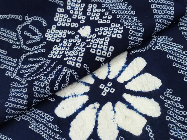 平和屋着物∴夏物 浴衣 有松鳴海絞り 流水舞菊文 綿 逸品 CAAW1000ng