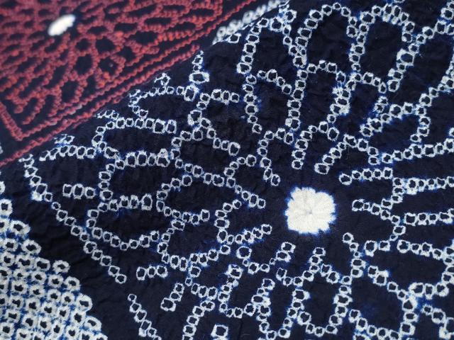 平和屋着物∴夏物 浴衣 有松鳴海絞り 切嵌菊文 綿 逸品 CAAW1008ng