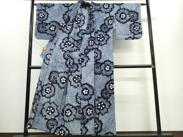 平和屋着物∴夏物 浴衣 有松鳴海絞り 舞花文 綿 逸品 CAAW1009ng