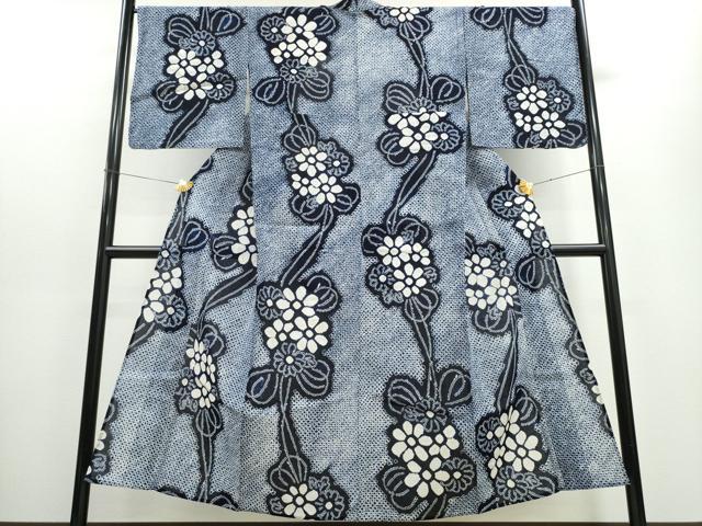 平和屋着物∴夏物 浴衣 有松鳴海絞り 吉祥花文 綿 逸品 CAAW1021ng