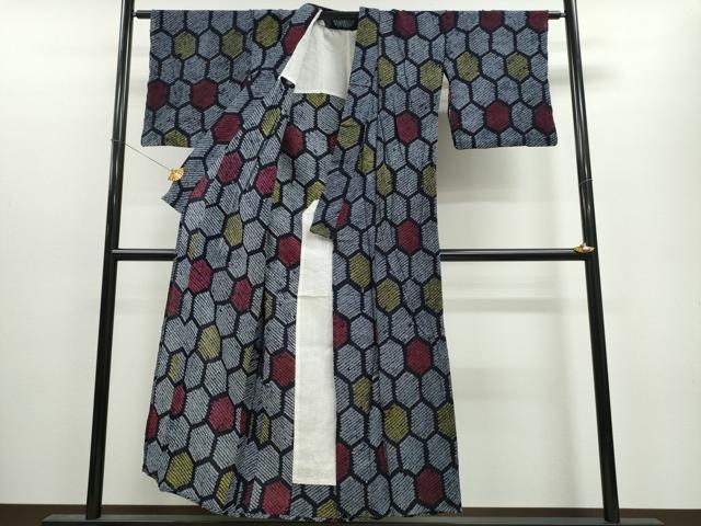 平和屋着物∴夏物 浴衣 有松鳴海絞り 亀甲文様 綿 逸品 CAAW1024ng