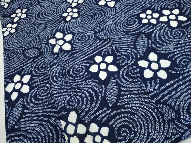 平和屋着物∴夏物 浴衣 有松鳴海絞り 流水舞花文 綿 逸品 CAAW1030ng